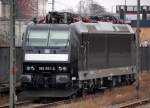 MRCE Leasinglok 158 557-6 (Bombardier Bj.2006) aktuell schwarz nach Umlackierung, ehemals rot in OHE Zeiten, zur Zeit des Bildes an TXL vermietet, 02.02.09 Berlin Westhafen.
