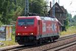 CBRail Leasinglok HGK 2056/185 588-1 (91 80 6185 588-1 D-HGK, Bj.2008) Richtung Bernau, 14.07.10 Berlin-Buch.