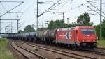 RHC 185 630-1 mit einem Kesselwagenzug (leer) Richtung Stendell am 18.07.15 Bhf.