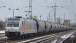 HSL mit der Railpool-Lok 185 687-1 und einem Getreidezug am 12.01.17 Bf.