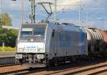 �berraschend hier im Nordosten anzutreffen, Railpool Leasinglok 185 674-9 (91 80 6185 674-9 D-Rpool, Bombardier Bj.2009) der RTB mit einem Ganzzug Kesselwagen f�r Ethylendichlorid-Transport bei der