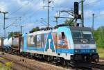 Die im Moment vielleicht schönste private Werbelok ist die Railpool Mietlok 186 110 (91 80 6186 110-3 D-Rpool, Bombardier Bj.2007) mit der  Railmagazin  Werbung die für die Rurtalbahn Cargo
