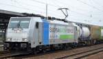 Railpool Mietlok 186 421-4 von RTBC mit Containerzug am 07.10.15 Bhf.