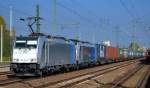 RTBC mit Railpool-Lok 186 425-5 mit 86 423-0 am Haken und Containerzug am 05.10.15 Durchfahrt Bhf.