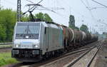 TRANSPETROL mit Railpoollok E 186 145-9 und einem Kesselwagenzug am 26.05.16 Berlin-Hohenschönhausen.