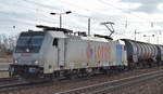 Das polnische EVU LOTOS mit der Railpool-lok E 186 146-7 und einem Kesselwagenzug am 16.03.17 Bf.