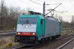 Bombardier Transportation GmbH mit der angemieteten E 186 242-4 am 23.11.17 Berlin-Hohenschönhausen.