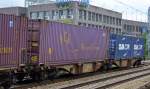 Gelenk-Containertragwagen vom Einsteller AAE Cargo mit der Nr.