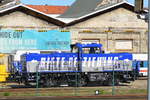 Die von ALSTOM angemietete Hybrid-Lok 1002 021-6 (90 80 1002 021-6 D-ALS) für die Fa.