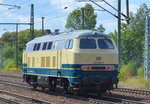 Heute kam ich nun auch zum ersten Mal in den Genuss die in diesen herrlich klassischen türkis-beige Farben der alten DB gestaltete 215 004-3 (9280 1225 004-1 D-ASLVG) der Ascherslebener