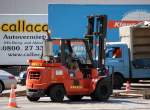 Dieser gr��ere Gabelstapler der BEHALA ist ein NISSAN Typ 45, Berliner Westhafen 25.05.09