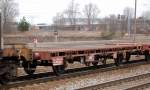Einfacher zweiachsiger Flachwagen f�r Containertransporte eingestellt in Luxemburg mit der Nr.