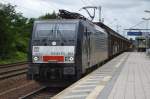 CTL mit MRCE Dispolok 189-803/Es 64 F4-803 und Ganzzug Schiebewandwagen Durchfahrt Bhf.