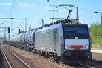 CTL nochmal mit der unbeschrifteten Frontseite der MRCE Lok 189 802-2 und einem Kesselwagenzug am 15.09.16 Bf.