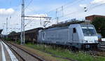 CTL mit der akiem-Mietlok 186 266-3 und Ganzzug SChiebewandwagen am 19.07.17 Nf.