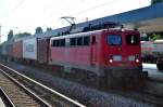 EGP mit 140 876-4 + Containerzug Richtung Hamburg am 07.08.15  Bhf.