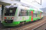 Der VT 201 der EIB ein ITINO D Triebzug von Bombardier in Hennigsdorf Bj.2004 wird inzwischen neu als BR 615 gef�hrt, 28.03.09 Werbetour f�r Th�ringen im Bhf.