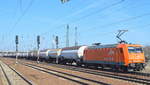 EKO Trans 145-CL 001 (145 081-6) Mit einem Gasdruckkesselwagenzug (Propen) am 28.03.17 Bf.