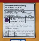 Beschreibungs- und Registriertafel des H.F.