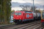 HGK 2066/185 631-9 mit Kesselwagenzug Richtung Schwedt am 24.10.13 Berlin-Karow.