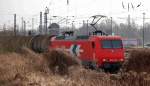 HGK 2002/145-CL 012 mit Kesselwagenzug durchfährt dem RLCW Elstal/Wustermark, 03.03.14