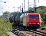 CBRail Leasinglok HGK 2002/145-CL 012 (91 80 6145 090-7 D-HGK, Bj.2000) mit Kesselwagenzug Richtung Karower Kreuz Berlin, 12.05.09 Berlin-Karow.