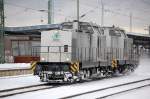 ITL 293.01 (92 80 1293 512-0 D-ITL) + 293.02 (92 80 1293 513-8 D-ITL) bei der Durchfahrt im Bhf.