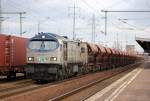 ITL Tiger 250 007-2 mit Ganzzug Sch�ttgutwagen am 29.12.11 Bhf.