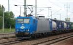ATC Lok 185 519-6 (91 80 6185 519-6 D-ITL) von ITL mit Containerzug am 29.06.12 Bhf.