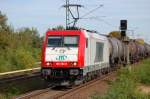 Captrain Mietlok von ITL 185 650-9 (91 80 6185 650-9 D-VC) mit Kesselwagenzug .Richtung Berlin Spandau am 17.10.12 Durchfahrt Bhf.
