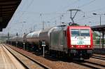 Akiem/ITL Mietliok 185 650-9 mit Ganzzug Gasdruckkesselwagen (Propangas) am 19.06.13 Bhf.