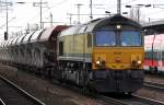 Die optisch auffällige Captrain Claas 66 02 (92 80 1266 030-6 D-CTD, GM-EMD Bj.2001) im Moment für ITL tätig mit dem täglichen Schüttgutwagenzug Richtung Berlin-Marzahn