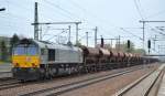 ITL CB 1001 (266 106-4) mit dem täglichen Schüttgutwagenzug am 11.04.14 Durchfahrt Bhf.