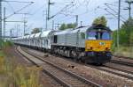 ITL mit CB 1001 (266 106-4 mit Ganzzug tschechischer Schüttgutwagen am 11.09.14 Bhf.