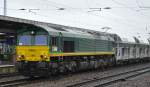 Ascendos Mietlok PB18 (266 022-3)der ITL mit Ganzzug Schüttgutwagen am 22.10.14 Durchfahrt Bhf.