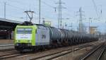 Captrain/ITL 185 543-6 mit Kesselwagenzug (Dieselkraftstoff) am 21.02.15 Durchfahrt Bhf.
