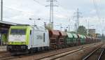Captrain/ITL 285 111-1 mit Schüttgutwagenzug am 30.07.15 Bhf.