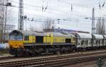 Captrain/ITL 66 02 (266 030-6) mit Schüttgutwagen am 15.03.16 Berlin-Springpfuhl.