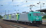 Ein ITL/Captrain Lokzug mit 185 611-1 als Zuglok mit 185 562-6, 185 578-2 und 185 580-8 am haken am 02.08.16 Durchfahrt Bf.