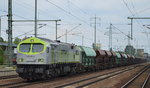 Captrain/ITL Tiger 250 007-2 mit einem Schüttgutwagenzug am 28.07.16 Durchfahrt Bf.