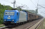 ITL 185 522-0 mit Ganzzug Schiebewandwagen am 26.05.16 Berlin-Hohenschönhausen.