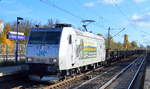  ITL 185 548-5 mit ei einem Transportzug für Langschienen am 30.10.16 Bf.