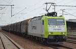 ITL/Captrain 185 543-6 mit einem Ganzzug französicher Schiebeplanewagen für Coiltransporte am 29.07.16 Bf.
