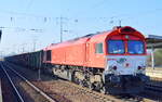 ITL mit der 266 107-2  Storm  und einem langen Ganzzug offener Güterwagen am 13.02.17 Bf.