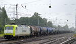 Captrain/ITL 145 095-6 mit Kesselwagenzug am 25.07.17 Berlin-Springpfuhl.