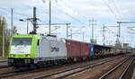 Captrain/ITL 185 650-9 mit mäßig ausgelastetem Containerzug am 20.04.17 BF.