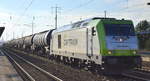 Captrain/ITL 285 119-4 [NVR-Number: 92 88 0076 108-4 B-ITL] mit Kesselwagenzug (leer) Richtung Stendell am 13.02.18 Bf.