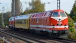 Zum Wendezugbetrieb ist an dem Messzug MEG 301 (229 120-1) am 08.10.14 eine zweite Diessllok mitdran.