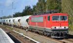 MEG 701 (155 124-1) mit Zementstaubzug (leer) Richtung Berlin-Hohenschönahusen am 21.10.14 Mühlenbeck/Mönchmühle b.Berlin.