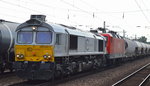 ECR/MEG 266 442-3 mit der MEG 610(143 848-0) und Zemenstaubzug(leer) am Haken am 16.09.16 Bf.